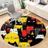 1PC Cat Pattern Office Round Area Rug, Mat Suitable For Office, Under Office Chairs Bedroom Living Room Home Decor, Room Deco