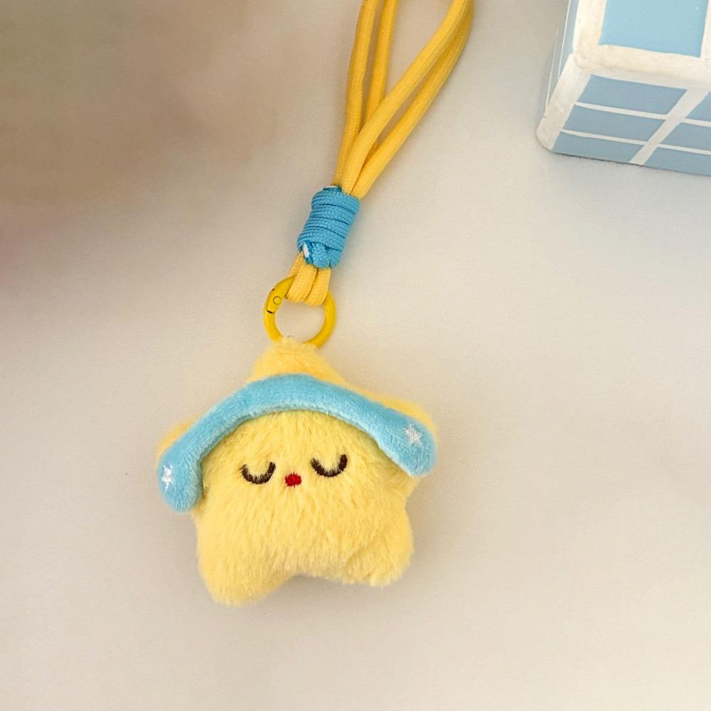Soft Stars Keychains Cute Doll Couple Key Chain Kawaii Star Plush Key Chain  Bag Accessories