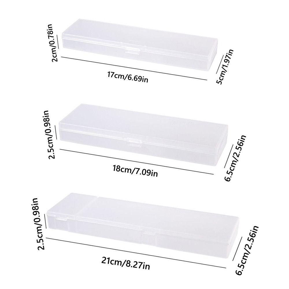 Plastic Pencil Case S/M/L Frosted Stationery Storage Box Multifunctional Translucent Stationery Organizer School Office