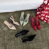 Chunxin French One-Word Strap Mary Jane Pointed Single Shoes Women Shallow Mouth High Heels Women
