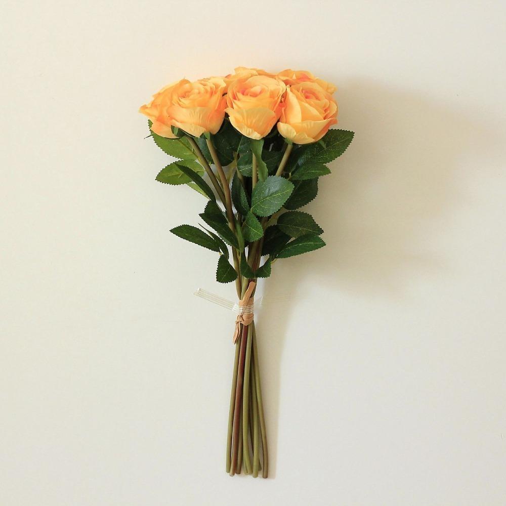 

8Pcs/Bundle 39CM Fake Flowers Simulation Silk Flowers Artificial Rose Flower Home Living Room Decor жёлтый