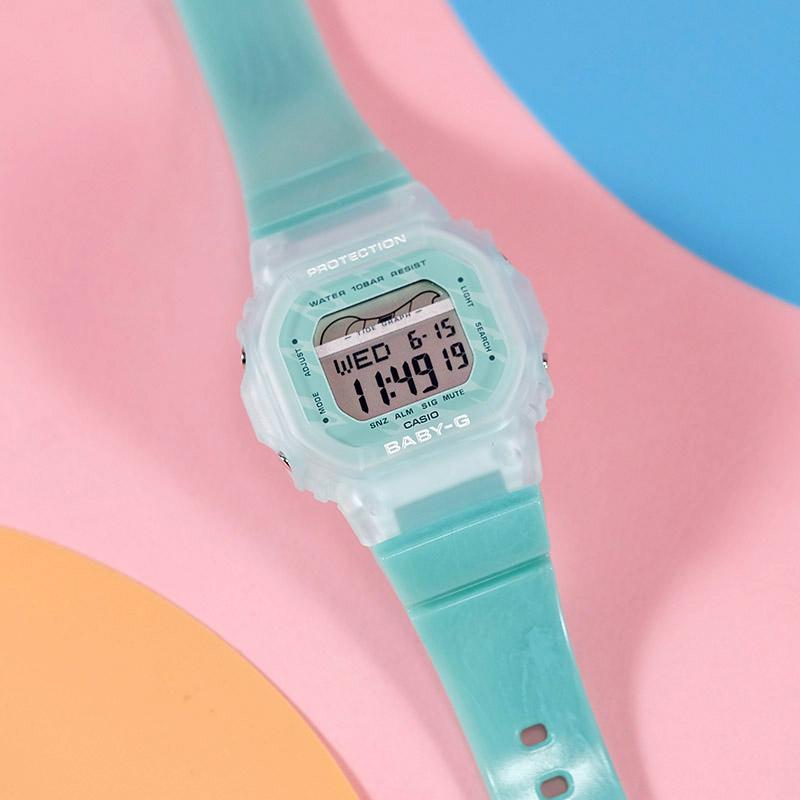 Casio BABY-G Series Classic Candy Square Contrast Color Tide Moon Phase Function Waterproof Quartz Movement Resin Strap Japanese and BLX-565S-2PR