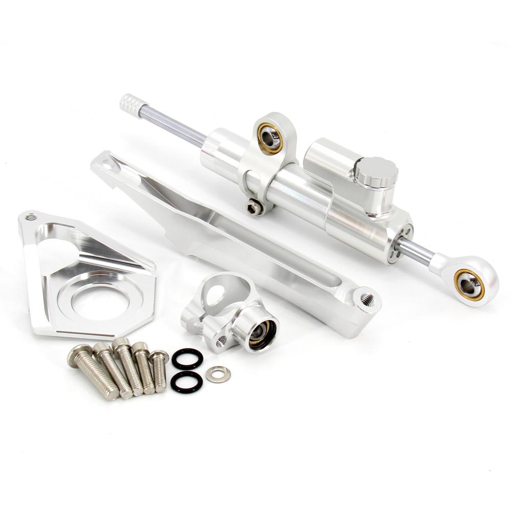 CNC Aluminum Adjustable Motorcycles Steering Stabilize Damper Bracket Mount Kit For YAMAHA YZF600 R6 2003-2005