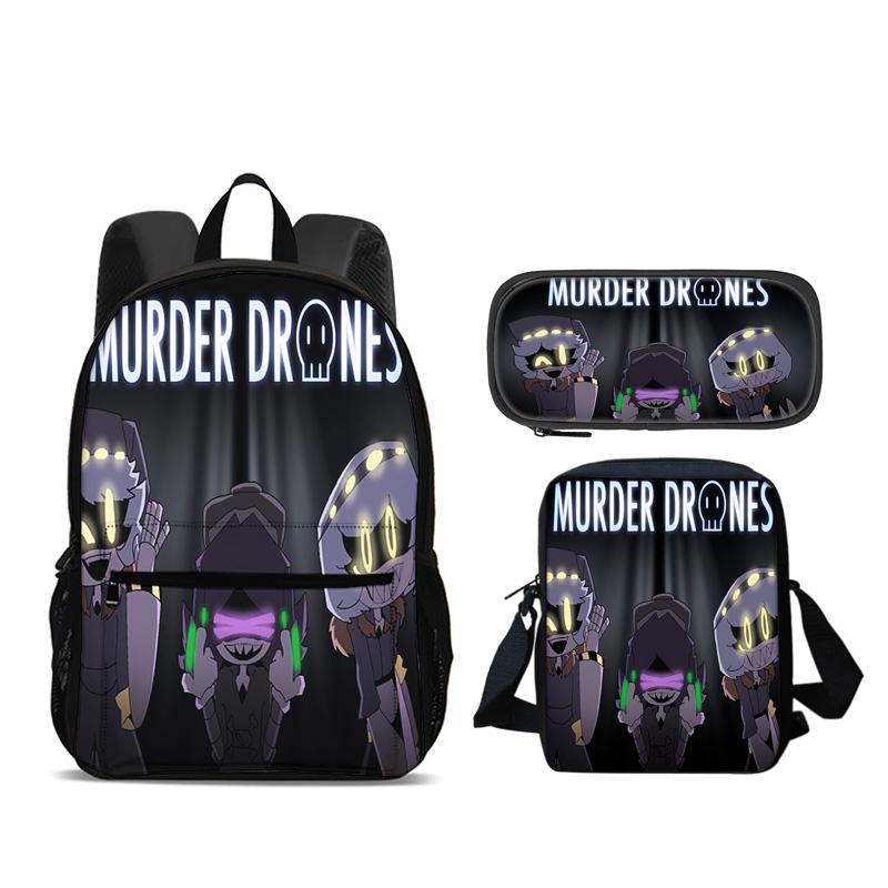Zaino Droni Assassini Astuccio Borsa a Spalla Set da 3 Pezzi Versatile Grande Capacità Ragazzo e Ragazza Scuola Compleanno Miglior Regalo