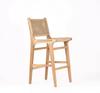 Nordic Wooden Rattan Lightweight Luxury Balcony Chair Rope-Woven Lazy Recliner Stylish Saddle Backrest Seat