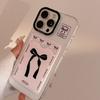 Korean Cute Bowknot Card Holder Phone Case For iPhone 17 16 15 14 13 12 11 Pro Max X XR 7 8 Plus SE Wallet Shockproof Soft Cover