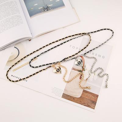 Xiaoxiangfeng Metall Taillenkette Accessoires Damen Kettengürtel Dekoration mit Kleid Pullover Hose Kette Tide