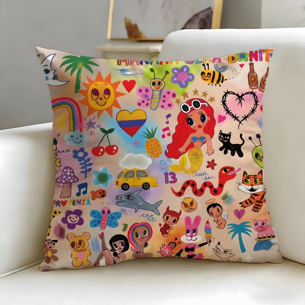 popular singer KAROL G Cushion Cover Soft  EasyWash Pillow Case  Versatile for Couch Bed Travel and Office