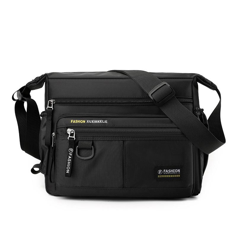 

Мужская водостойкая сумка кроссбоди из ткани Оксфорд - Рюкзак большой вместимости для активного отдыха, путешествий и бизнеса чёрный
