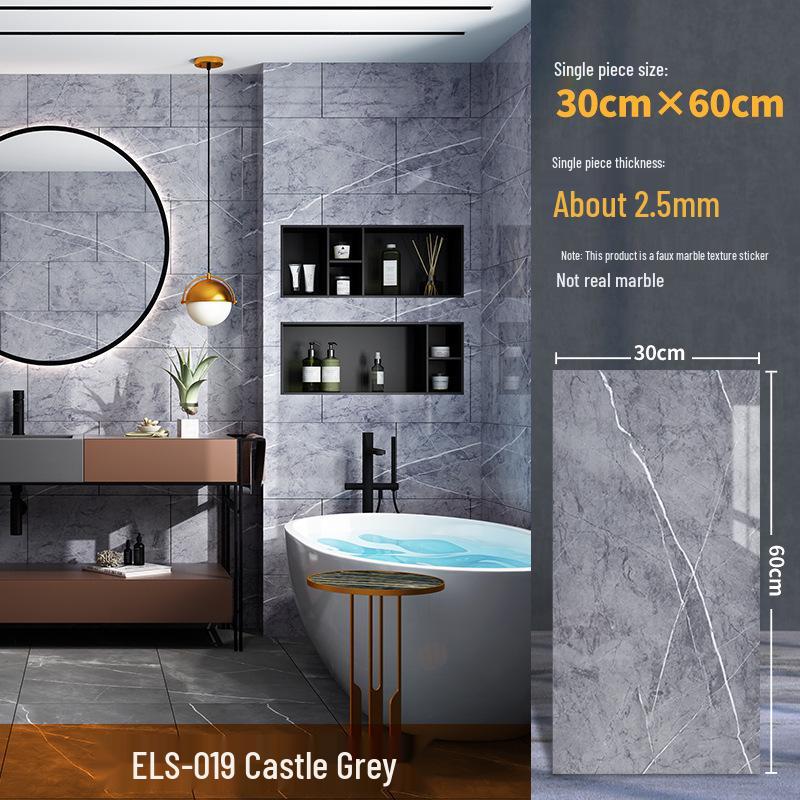 Wasserdichter Marmor Fliesenaufkleber: Selbstkleidende, schimmelresistente PVC-Wandverkleidung für Küchen & Bäder