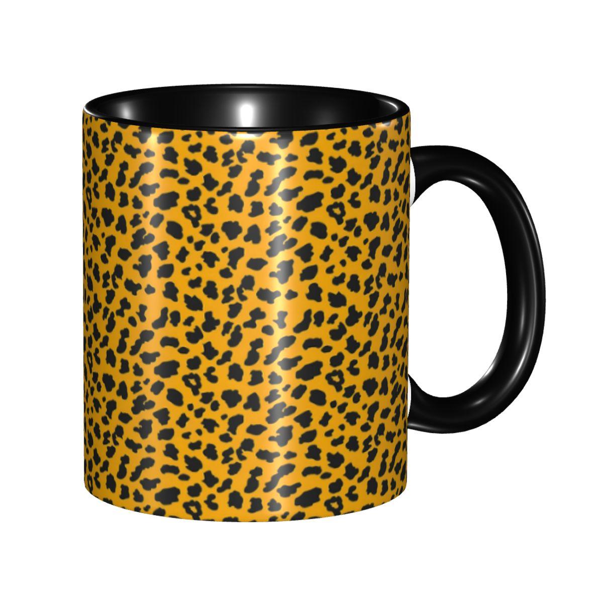 Leopard Fur Skin Texture Hot Pink Coffee Mug DIY Personalized Ceramic Mug Creative Present 330ml