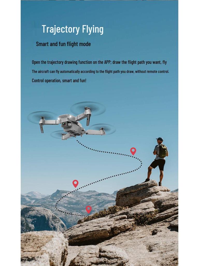 E88 Brushless Drone with Optical Flow, Obstacle Avoidance, Dual 4K Cameras, Aerial Photography, Four-Axis Control, and Remote Operation