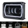 5-Inch 4x6 Square LED Headlight with Turn Signal for Trucks and Cars