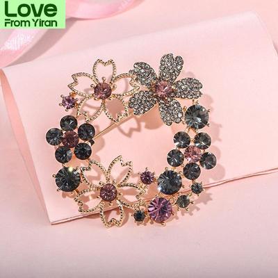Rhinestone Flower Brooches For Weddings Office Elegant Plant Brooch Pins For Women And Men Jewelry Corsage Pins Broche