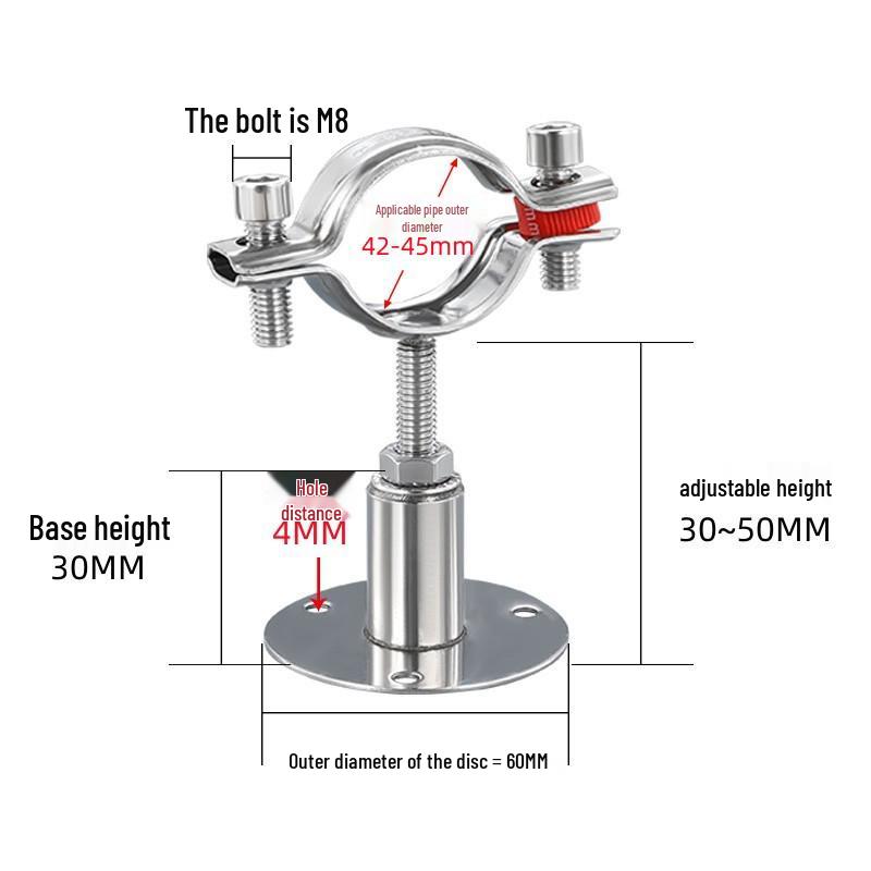 Stainless Steel Pipe Fixing Bracket Clamp for Gas and Water Pipes