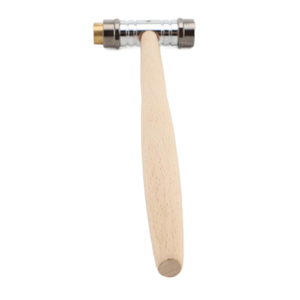 Dual Head Small Hammer Brass and Plastic Mallet Installation Hand Tool with Wooden Handle for Home
