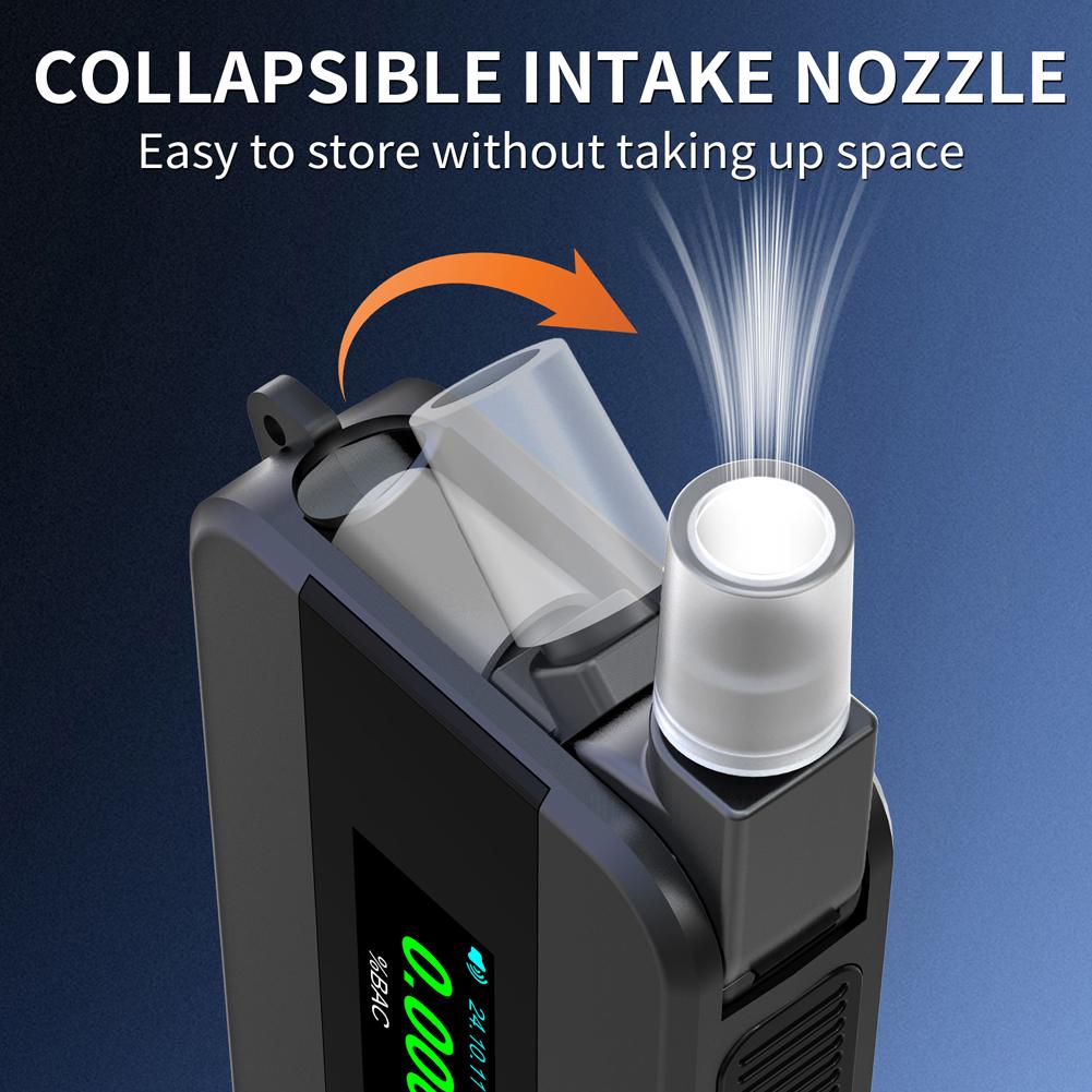 Electrochemical Alcohol Tester USB Rechargeable Blowing Drunk Driving Alcohol Tester Portable Alcohol Meter for Professional Use