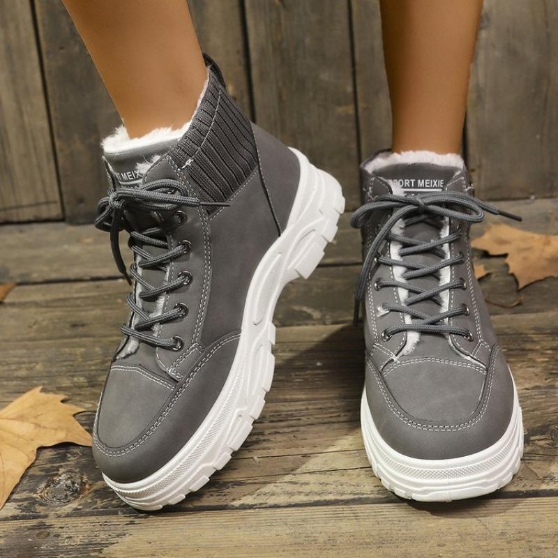 Large size snow boots for women's autumn and winter new velvet thickened mountaineering sports and leisure cotton shoes cotton boots for women