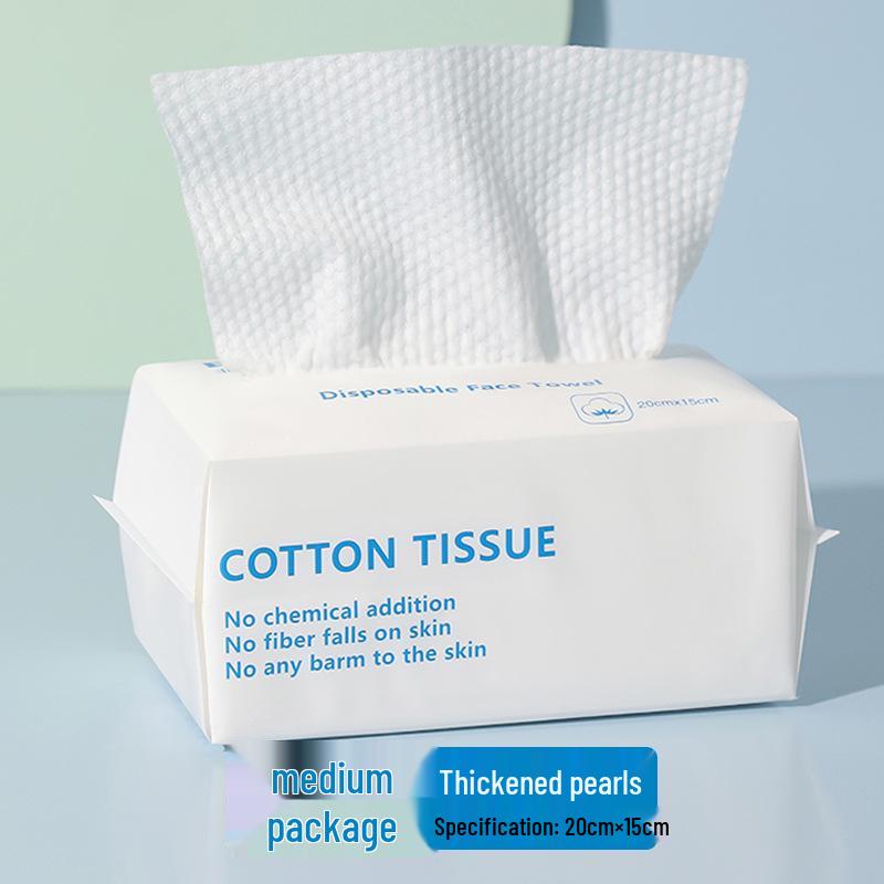 Engångs bomullshandduk för ansiktstvätt: Förtjockad, Mjuk, Dubbelanvändning för Våt- och Torrrengöring