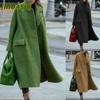 Jaqueta Casual Vintage Feminina Cor Sólida Estampa Outono Inverno Manga Longa Gola Polo Designs Internacionais & Casacos