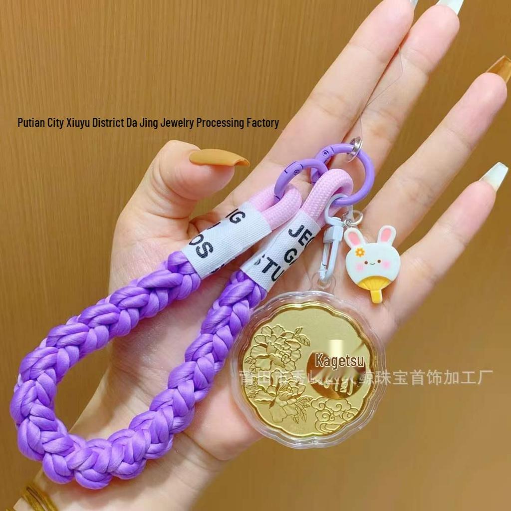 999 Fine Gold Lucky Bag Keychain Pendant & Phone Lanyard Gift