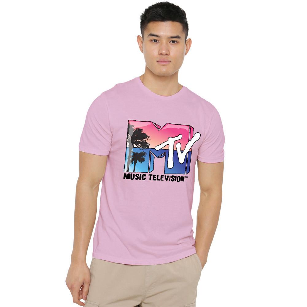 Mtv Beach Sunset T Shirt S-4XL Pink XXXL