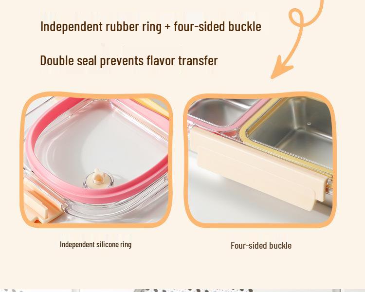 316 Stainless Steel Compartment Lunch Box - Portable, Leakproof Bento for Meal Prep, Freezer Safe