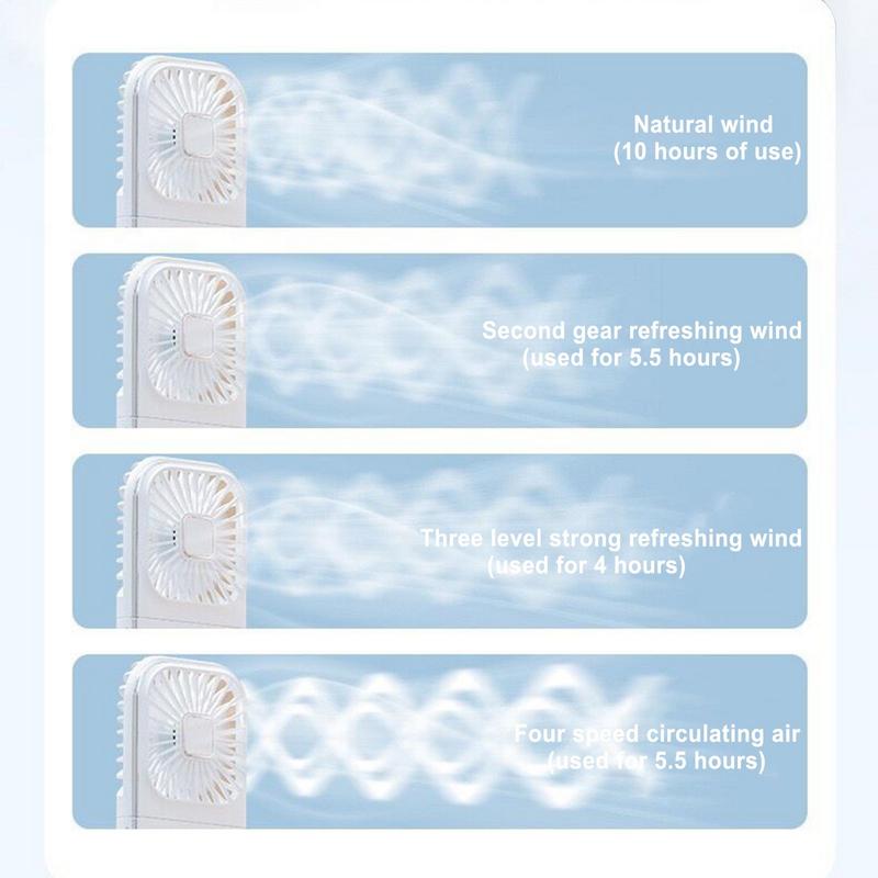 USB Rechargeable Fan Rechargeable Foldable Handheld Fan Multipurpose Neck Fan Battery Powered Fan With Display For Travel