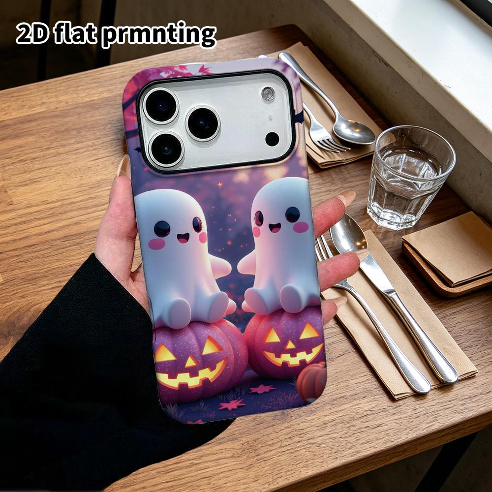 Phone Case: 2D flat design suitable for iPhone 18, 17, 16, 15, 14, 13 Pro film protective case, couple style, pink and purple dreamy, Christmas and Ha