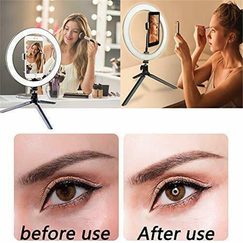 10 Inch Mini Selfie Ring Light Desktop LED Lamp Video Light With Tripod For YouTuber Photo Photography Studio