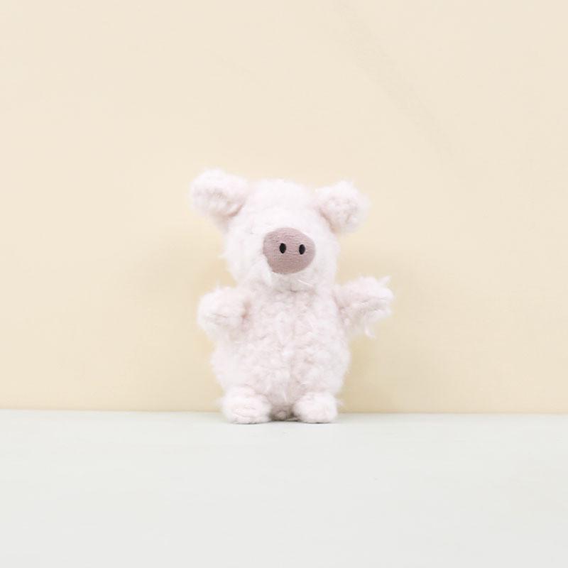 Delightful Fluffy Dog Plush Toy Keychain With Cute Pig Design For Backpack Decoration