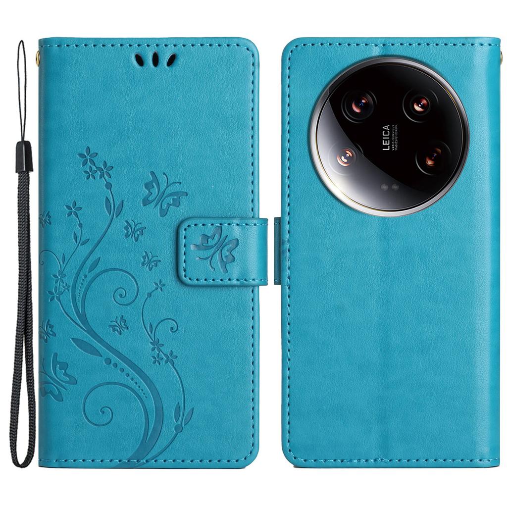 Für Xiaomi 14 Ultra Brieftaschen-Handyhülle Schmetterlingsmuster PU-Leder Klapphülle