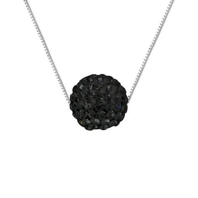 Necklace - LOVA LOLA VAN DER KEEN - Black Crystal - 925 Sterling Silver - 42 Cm - Women's Jewelry