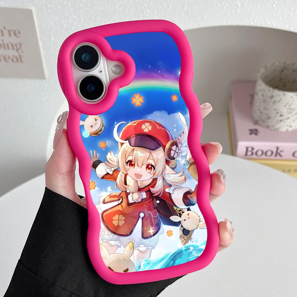 

Game GI Klee Mobile Phone Case for iPhone 17 16 15 14 13 12 11 Air Pro Max Plus Wavy Edge TPU Colorful Cover Luxury Cover Pretty iPhone 11