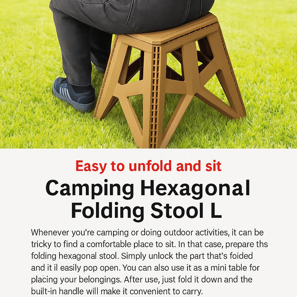 Sechseckiger Falt-Campinghocker (L)