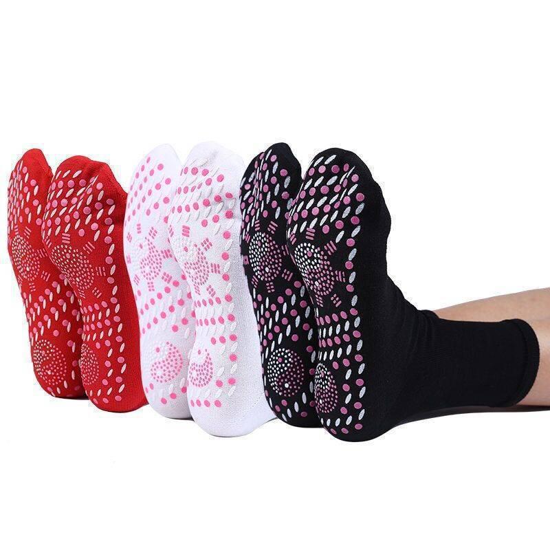 Self-Heating Tourmaline Massage Socks - Cold-Resistant, Warm, Sweat-Absorbing Cotton Mid-Tube Socks for Health Care.