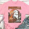 Funny POMZILLA Pomeranian Shirt Vintage Comic Monster Pom Tee Weird Fire-Breathing Dog T-Shirt Lovers Gift Tops