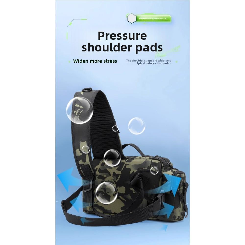 Luya Tasche, Bauchtasche, Schulterrucksack, Umhängetasche, Angelrutentasche, Köderbox, Angeltasche, Camouflage Angeltasche mit großem Fassungsvermögen.