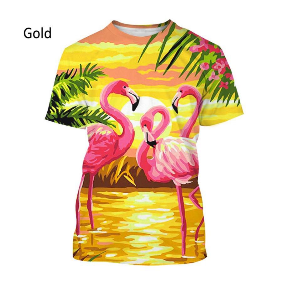 Red Crowned Crane Series 3D Printed Men's Casual Short Sleeved T-shirt Plus Size Men Sportwear Summer T-shirts