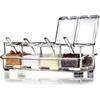 Clear Seasoning Rack Spice Pots by AIQI - 4 Piece Acrylic Seasoning Box - Storage Container Condiment Jars - Cruet with Cover and Spoon