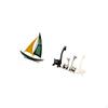 Iron Giraffe Sailboat Ceramic Sculpture Tabletop Ornament Modern Creative Figurine for Desk Office