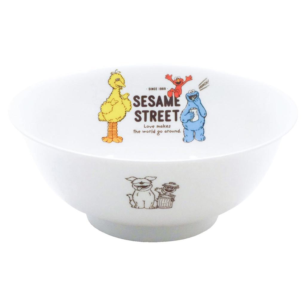 Sesame Street Ramen Microwave and Dishwasher Retro Made In 535113 Bowl, Safe, Style, 19cm, Japan,