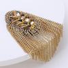 Handgefertigte Strass Mode Quaste Kette Schulterklappen Abzeichen Perlen Aufnäher Metall Epaulette Epaulet Anstecknadel Brosche Medaille