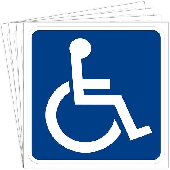 dealzEpic - Wheelchair Sign Handicapped Disabled Sign | Self Adhesive Vinyl Decal Sticker - 4x4 cm (1.57x1.57 inches)
