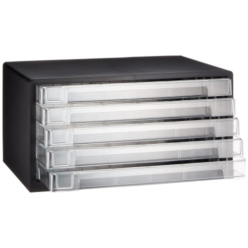 Nakabayashi Avante V2 Letter Case Document Storage A3 Shallow 5 Tiers Black A3-55D