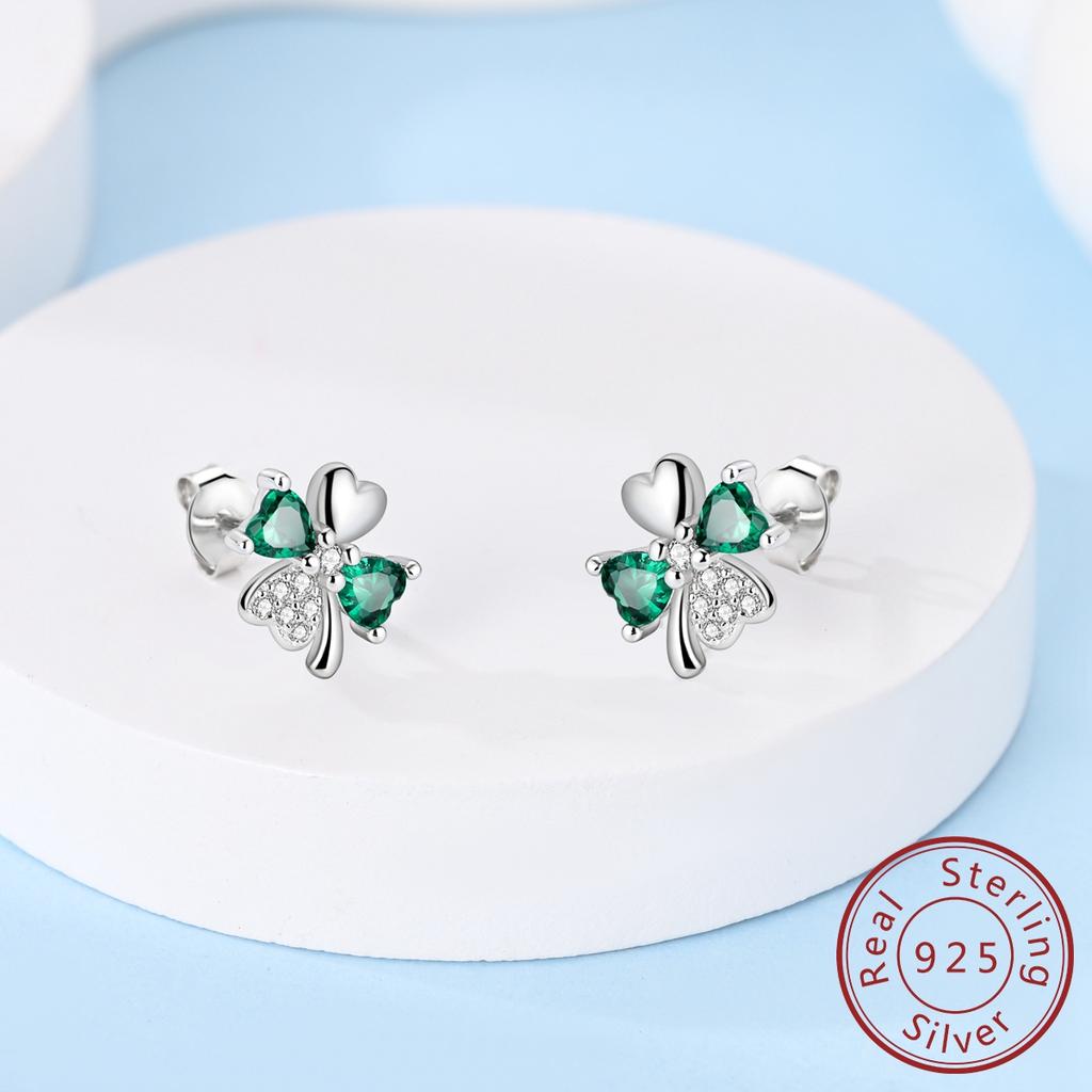 Copper Hoop Earring For Women Heart Star Clover Stud Engagement Wedding Jewelry Gift
