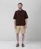 MANNERGRAM 100% Soft Cotton Rolling Edge Round Short Sleeve Knit Brown