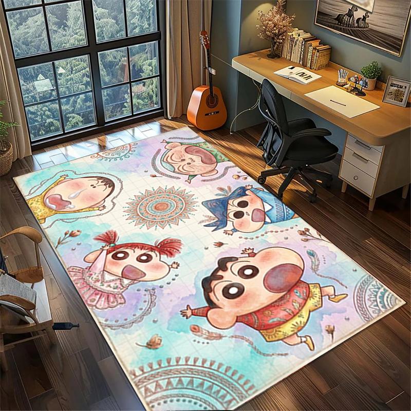 Crayon Shin-chan Gamer Room Rug Large Area Non Slip Washable Floor Mat Bedroom Decor