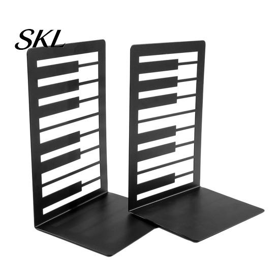 Music Decoration 1 Pair Metal Book Ends, Piano Musical Notes Decorative Bookend for Shelves, Heavy Cut Bookends Duty Holder Stand, Non-skid