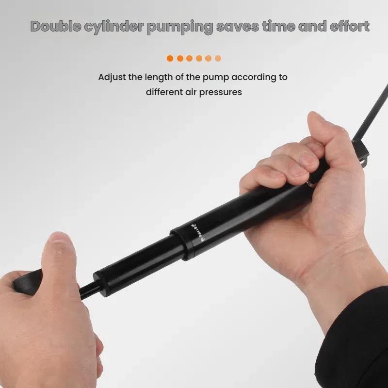 High-Pressure Portable Mini Bicycle Pump with Gauge Schrader Presta Valve Air Inflator for Bike Air Shock Pump